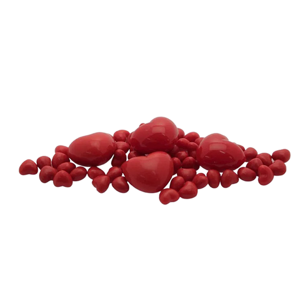 Plastic Hearts In Jar Coral Pink